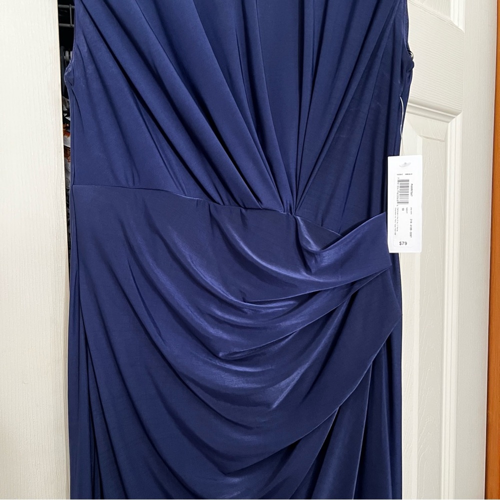 Elegant Navy High Low Dress - Picture 7 of 9